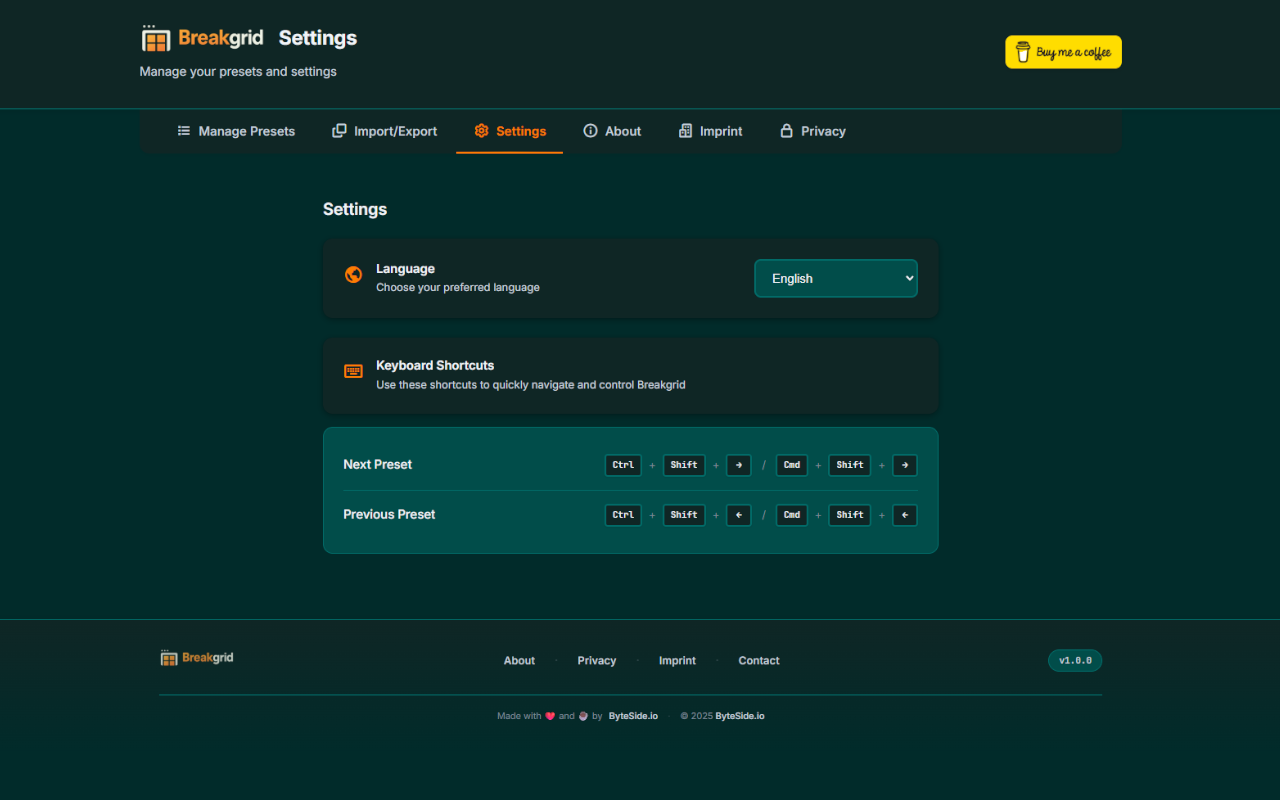 Breakgrid custom presets